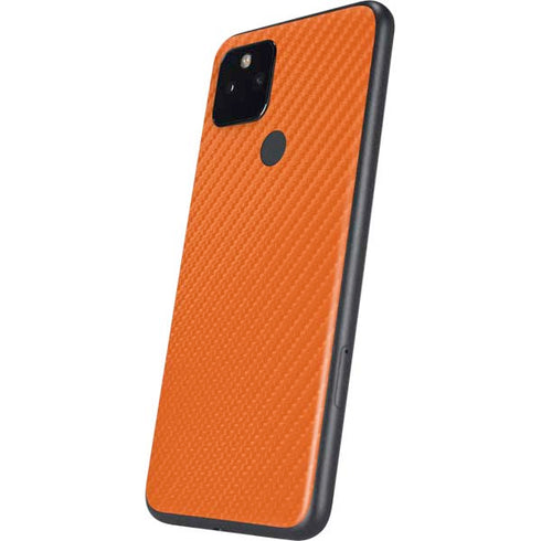 Orange Carbon Fiber Specialty Material Google Pixel 4a 5G Skin